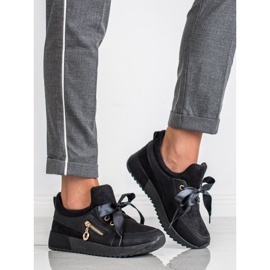 SHELOVET Sapatos de brocado preto 1