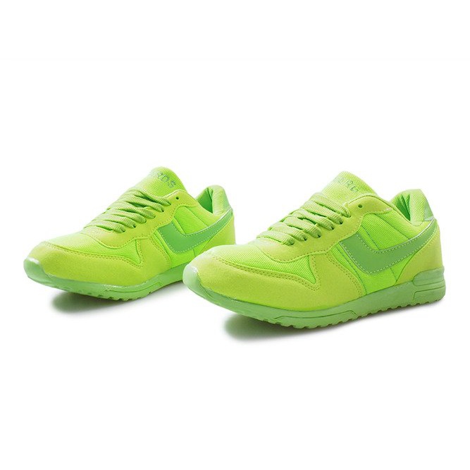 Tênis esportivos verdes brilhantes com velcro Lola multicolorido 1