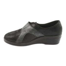 Sapatos femininos Befado pu 032D002 preto cinza 2