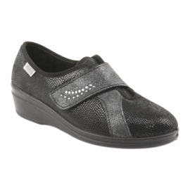 Sapatos femininos Befado pu 032D002 preto cinza 1