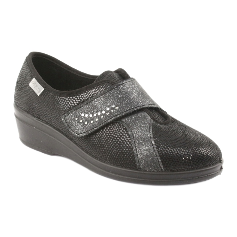 Sapatos femininos Befado pu 032D002 preto cinza 1