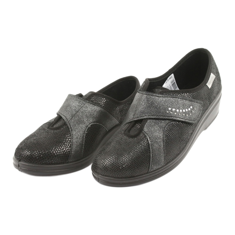Sapatos femininos Befado pu 032D002 preto cinza 3