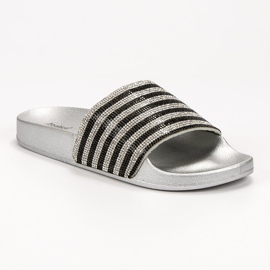 SHELOVET Chinelos de borracha preto cinza 2