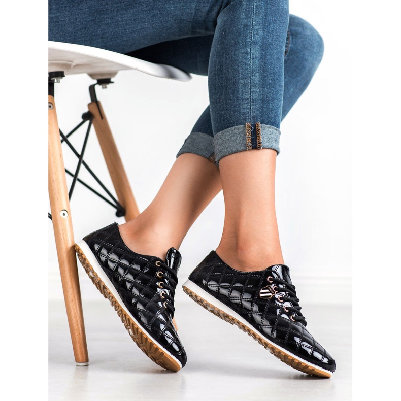 Camo Brogues lacados preto 2