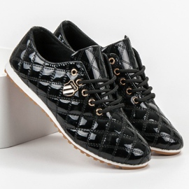 Camo Brogues lacados preto 1