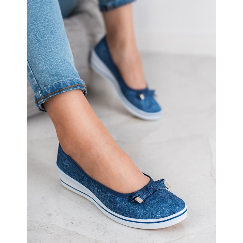 SHELOVET Wedge Ballerina azul 1