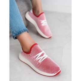 SHELOVET Sapatos Deslizantes da Moda branco vermelho 1