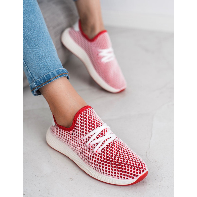 SHELOVET Sapatos Deslizantes da Moda branco vermelho 1