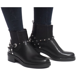 Botas Chelsea sólidas e isoladas E4917 pretas preto 1