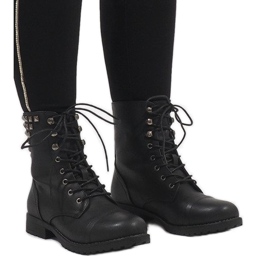 SDS Botas de tornozelo pretas com cordões S170 preto 1