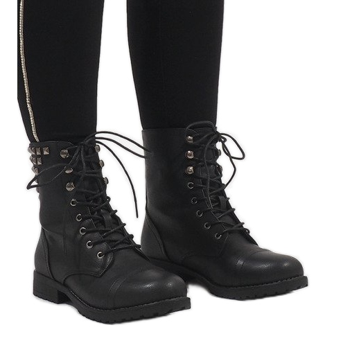 SDS Botas de tornozelo pretas com cordões S170 preto 1
