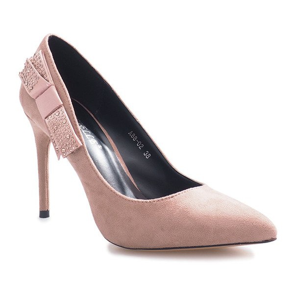 Salto rosa com laço bordeaux 1 Salto rosa com laço bordeaux 1