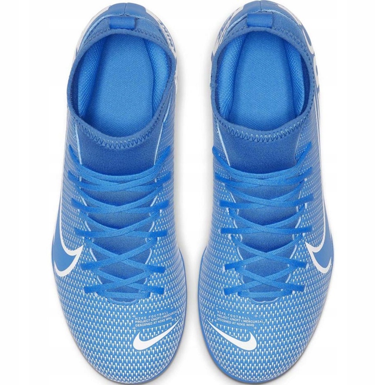 Chuteiras Nike Mercurial Superfly 7 Club FG / MG Jr AT8150-414 azul azul 1 Chuteiras Nike Mercurial Superfly 7 Club FG / MG Jr AT8150-414 azul azul 1