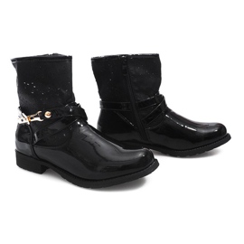 Botas Abertas Galochas Lacadas ZH650 Preto 1