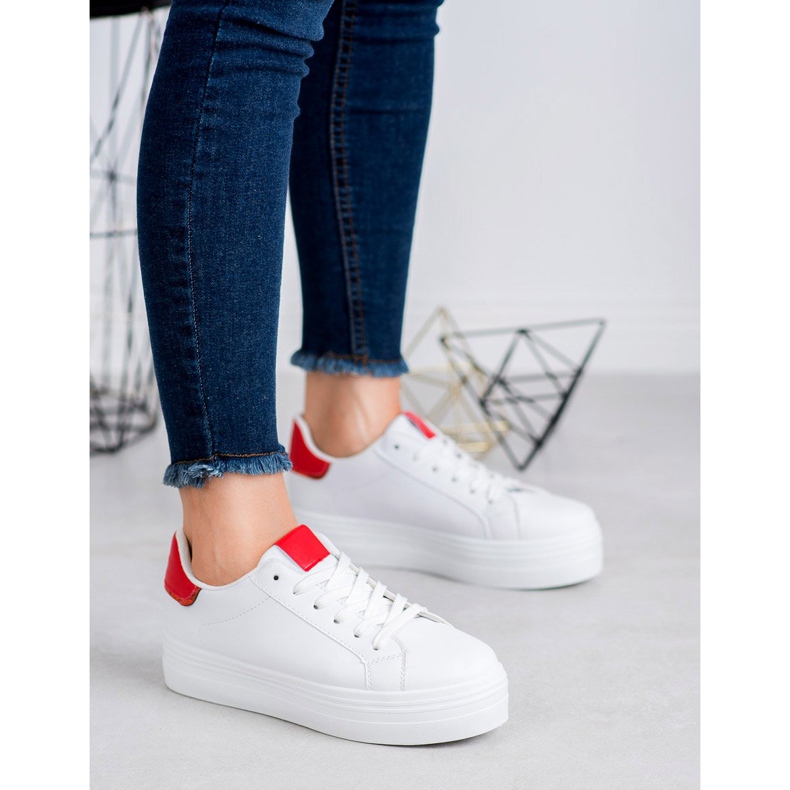 SHELOVET Calçados Esportivos da Moda branco vermelho 2