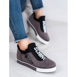 SHELOVET Sapatos femininos elegantes preto cinza 2