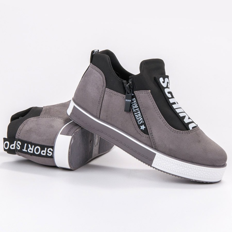 SHELOVET Sapatos femininos elegantes preto cinza 1