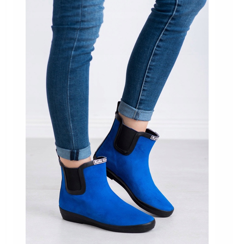 Kylie Galochas de camurça feminina azul 1