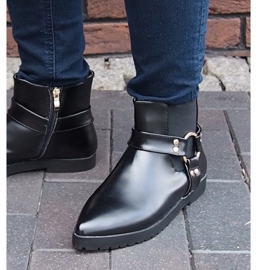 Botas Quentes Elegantes Com Fivela HW14 Preta preto 1