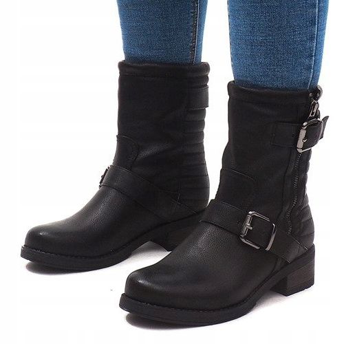 Botas Quentes Com Fivela 14A7181 Preta preto 1