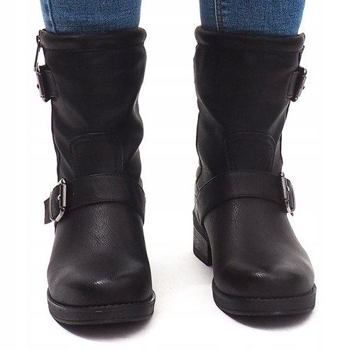 Botas Quentes Com Fivela 14A7181 Preta preto 2