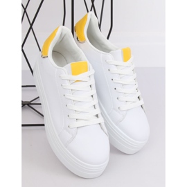 Tênis de sola alta branco e amarelo B0-31 BRANCO / AMARELO 1
