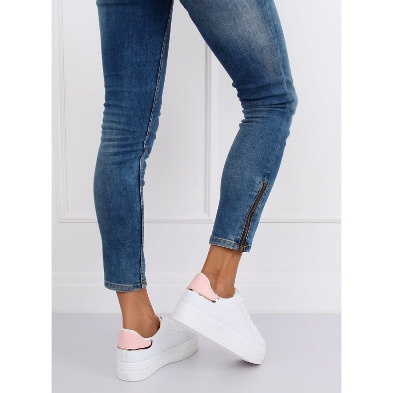 Tênis com sola alta branco e rosa B0-31 BRANCO / ROSA 1