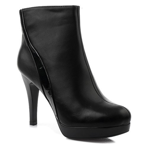 Botas com zíper de salto alto 1301-98 preto 1 Botas com zíper de salto alto 1301-98 preto 1