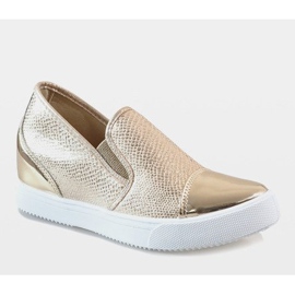 Tênis dourado na cunha DD437-8 1