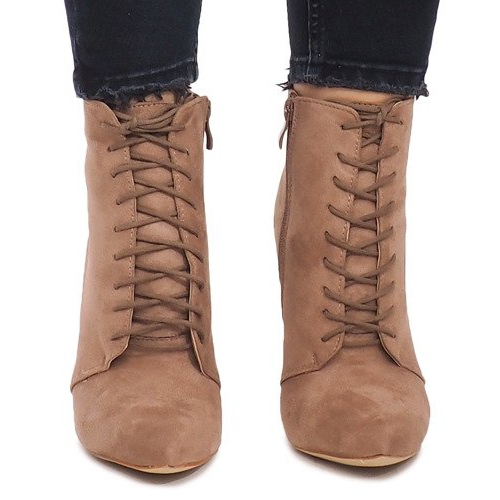 Botas de salto alto LB-229 Khaki rosa 1