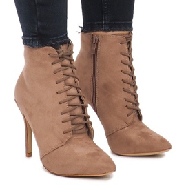 Botas de salto alto LB-229 Khaki rosa 2