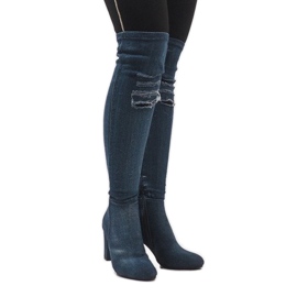 Botas jeans azuis envelhecidas BH70-HB azul 1