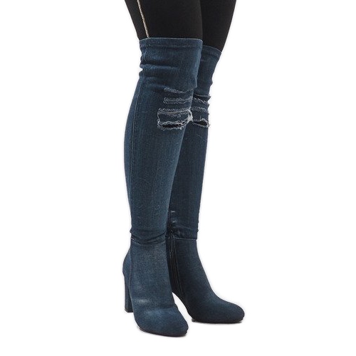 Botas jeans azuis envelhecidas BH70-HB azul 1