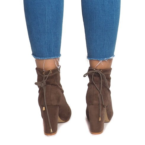 Botas de camurça em um poste 88-45 Khaki multicolorido verde 1