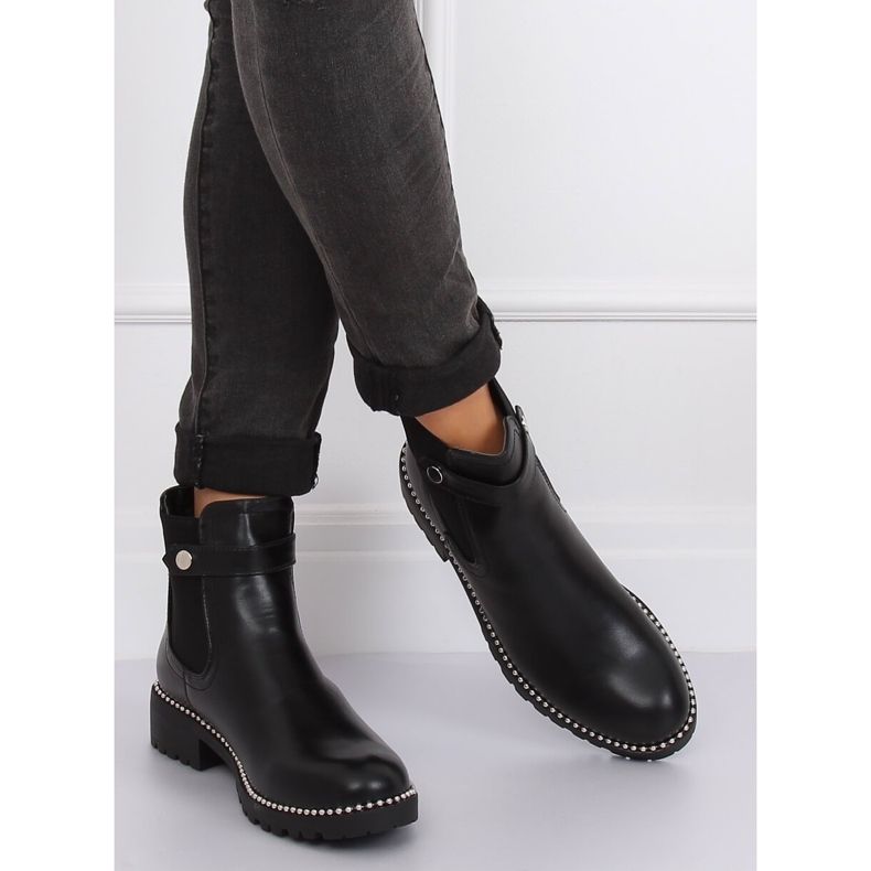 Botas pretas para mulheres Jodhpur botas NC886 pretas preto 2