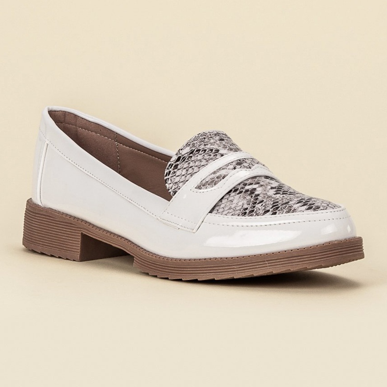 Bestelle Mocassins lacados branco castanho 1