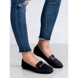 SHELOVET Mocassins de couro ecológico preto 2