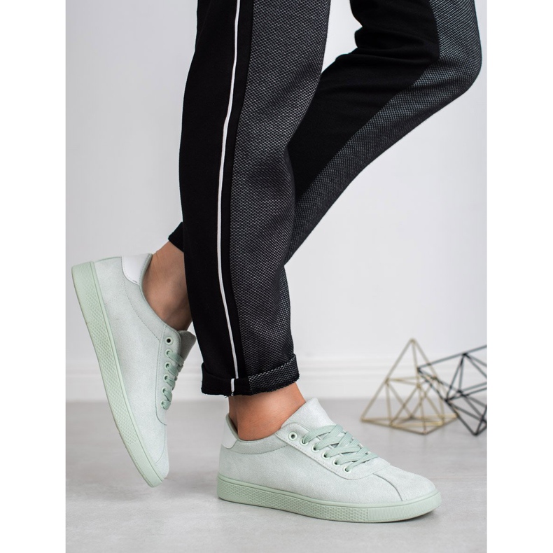 Ideal Shoes Sapatos de renda de menta verde 2