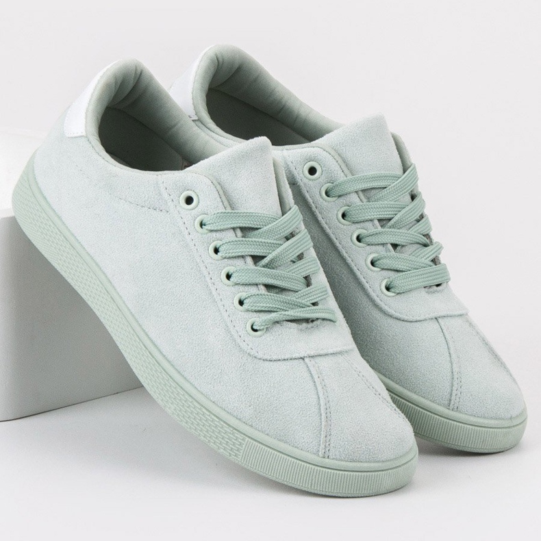 Ideal Shoes Sapatos de renda de menta verde 1