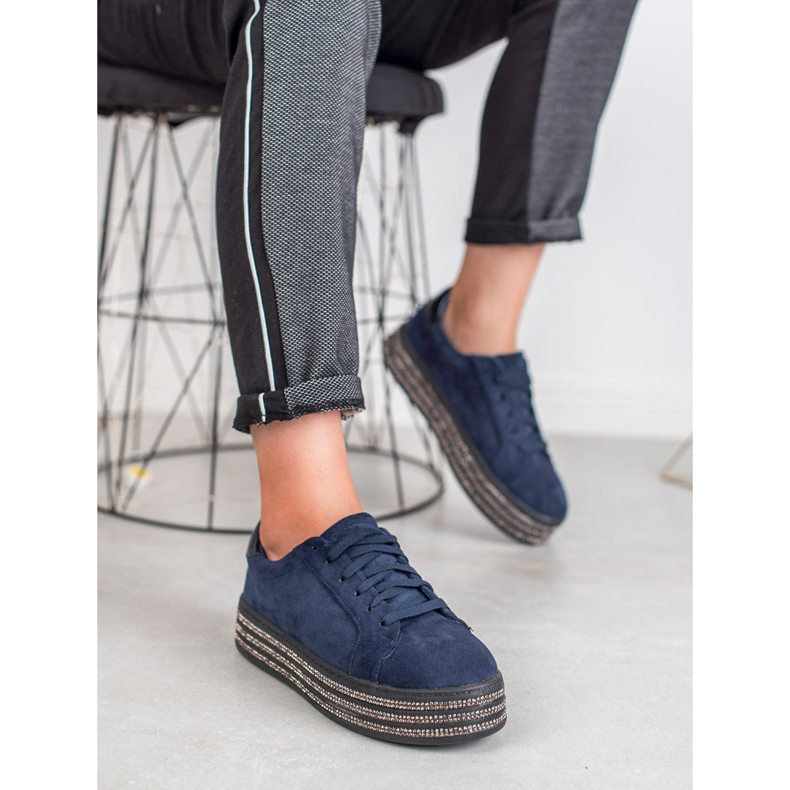 Bestelle Calçados esportivos de camurça azul marinho 1