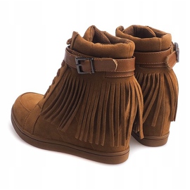 Tênis de camurça Boho Fringe 2030 Camel castanho 1