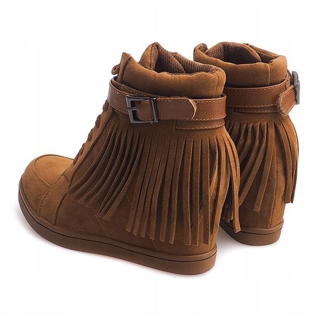 Tênis de camurça Boho Fringe 2030 Camel marrom 1
