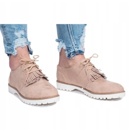 Mocassins bege com franjas duras esmagadoras 2