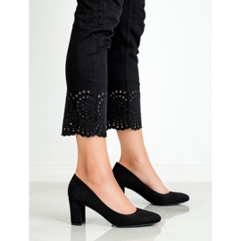 Queen Vivi Bombas de camurça preto 1