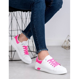 Ideal Shoes Calçados esportivos femininos branco rosa 2