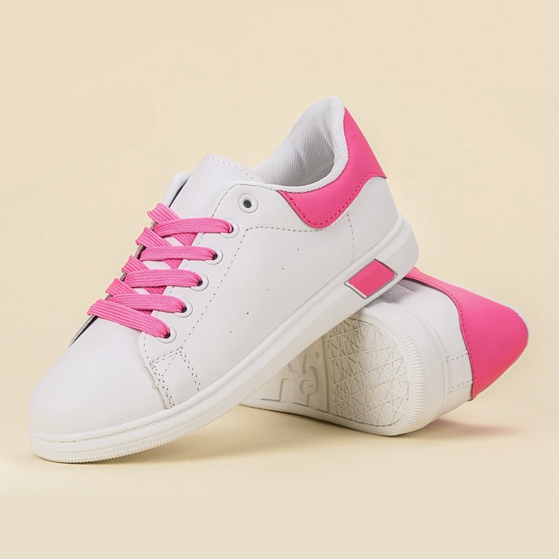 Ideal Shoes Calçados esportivos femininos branco rosa 1