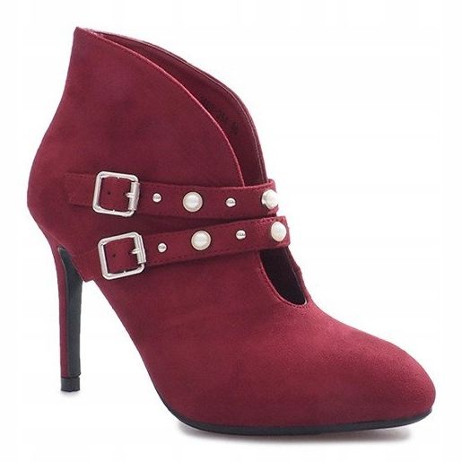 Botas marrons com salto alto Kaia vermelho 2