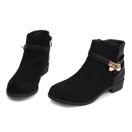 Botas de camurça com fivela preta Y601 preto 2 Botas de camurça com fivela preta Y601 preto 2