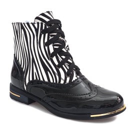 Zebra 6722-1 Black Boot branco preto 1