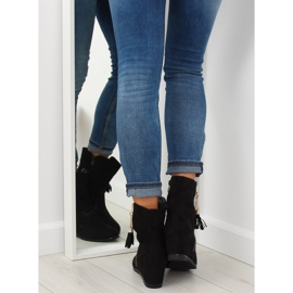 Botas pretas pretas de cunha AB02-36 pretas preto 1